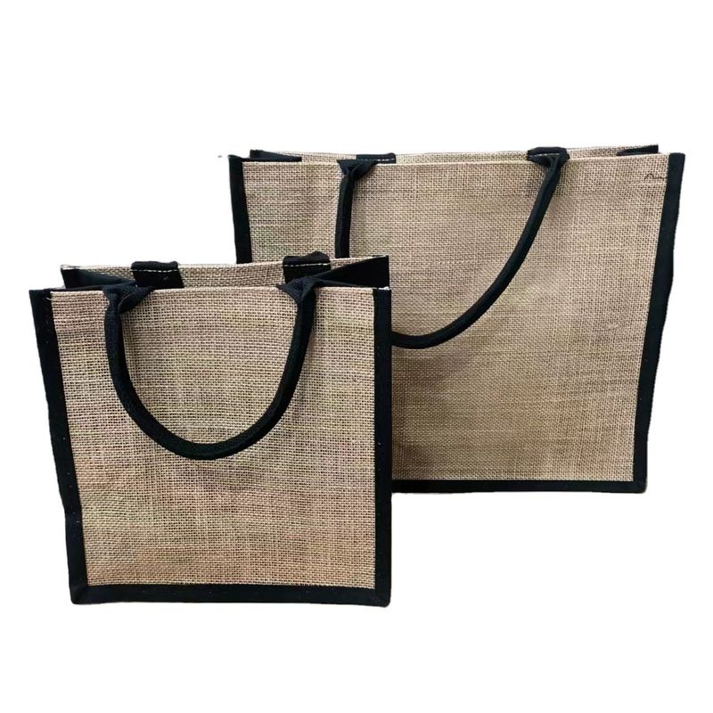 Cadeautjes Custom Logo Winkelwagen in natuurlijke milieuvriendelijke boorlap Jute voor herbruikbare Tote