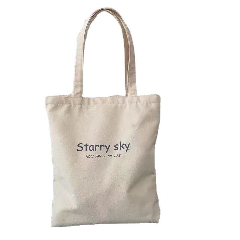 Cartoon Pattern Herbruikbaar Canvas Cotton Shopping Tote Bag met Custom Logo Eco Friendly