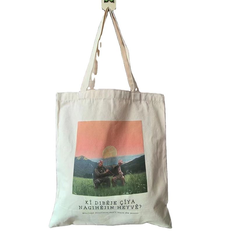 Gepersonaliseerde kleuren winkeltjes Canvas Tote Bag met gepersonaliseerde afdruk en handgemaakte stijl