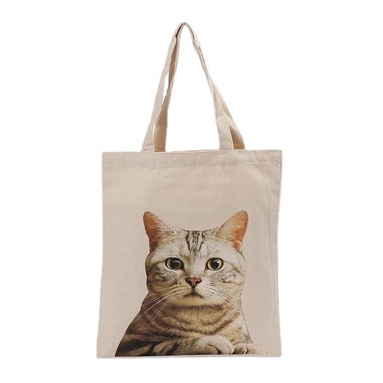 Schattige kattenpatroon herbruikbare doek tas voor milieuvriendelijk winkelen en reizen