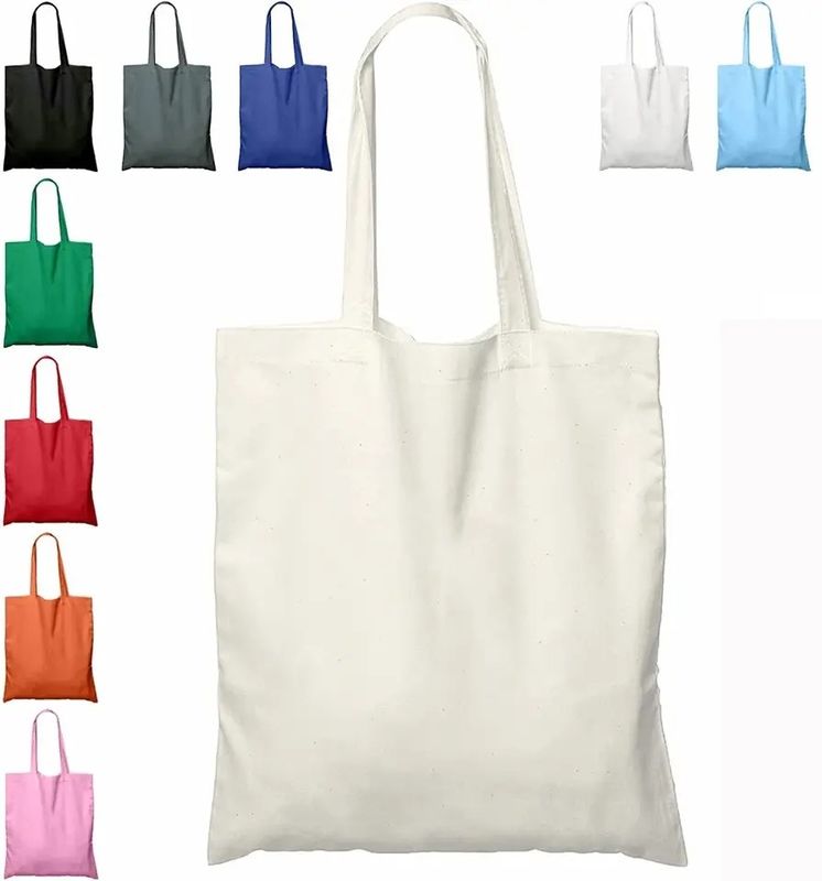 Low MOQ Eco Friendly Shopping Bag Blank Plain Canvas Cotton Tote Bag Met Custom Logo