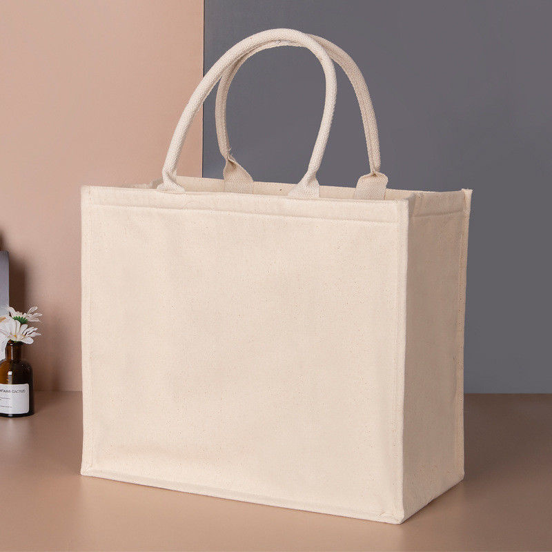 Duurzaam Custom Logo Waterdicht Gelamineerd Katoen Canvas Tote Bag voor en winkelen