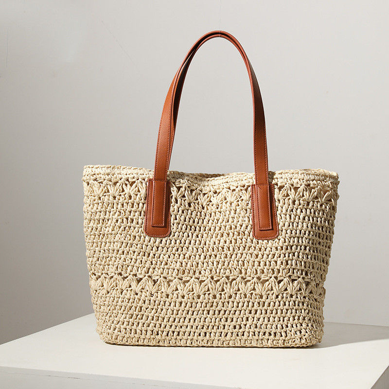 Aantal handgrepen/banden Twee 2023 Stijl Straw Bag Woven Bag voor Wild Beach Travel