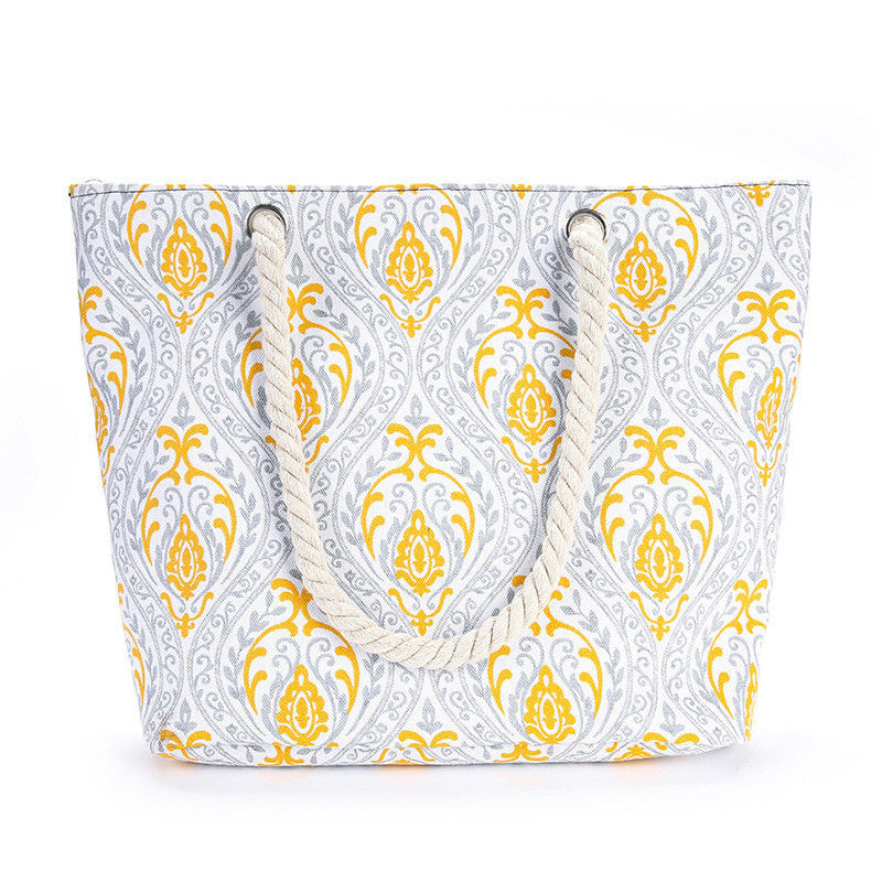 Middelgrote, op maat gemaakte, gestreepte katoenen tassen met doek touwgreep, perfect cadeau.