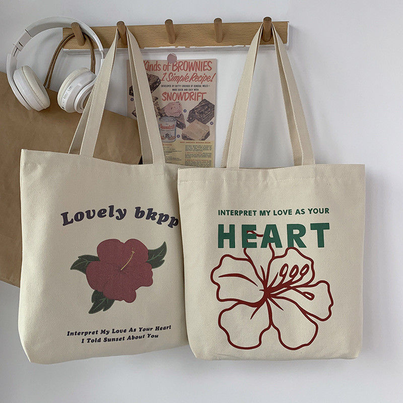 Letter Pattern Vrouwen Canvas Winkeltassen Tote tassen voor herbruikbaar en milieuvriendelijk