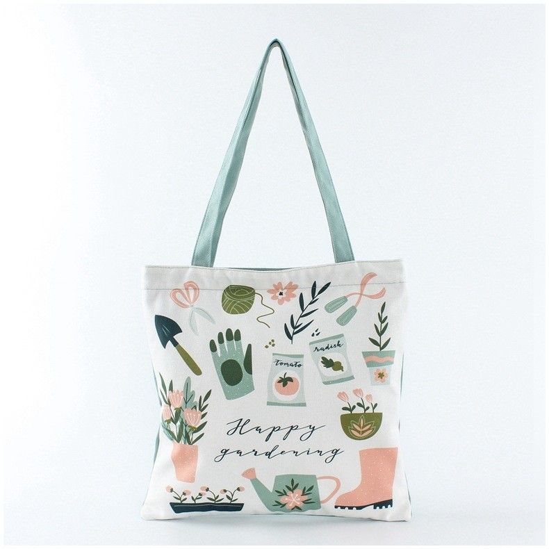 Handled Style Custom Printed Cotton Canvas Shopping Tote Bag met logo voor Eco Grocery