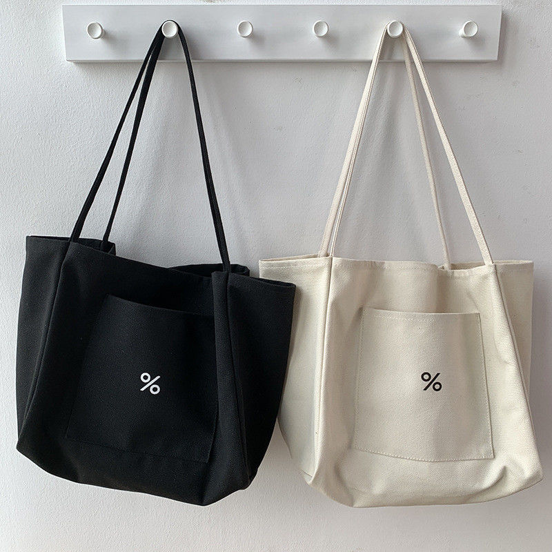 Gepersonaliseerde kleur Eco Canvas Tote Bag voor vrouwen Grote capaciteit en OEM / ODM aanvaardbaar