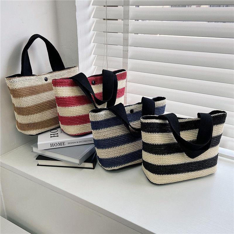 Eco Friendly Straw Woven Handbag voor vrouwen 2022 Beach Tote Dames Patroon Type Andere