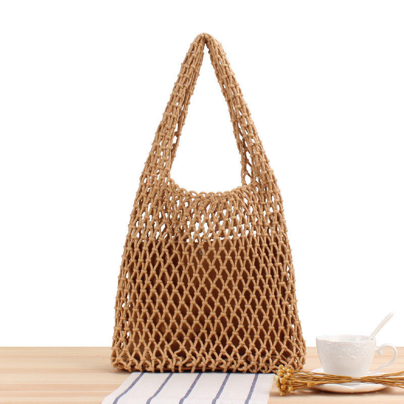 Casual Grote Woven Handtassen Vrouwen Woven Straw Beach Tote Bag met Customized Color Bucket