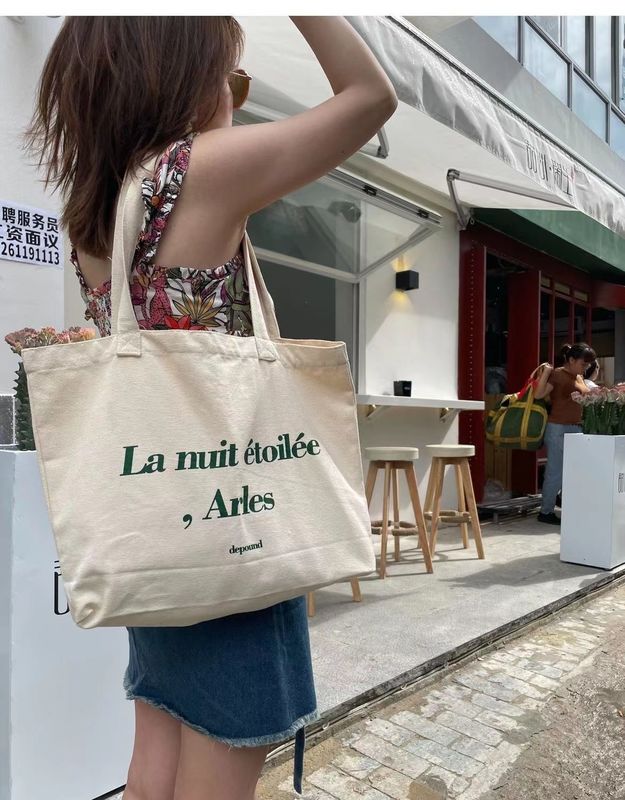 Custom Logo Printed Canvas Tote Bag voor winkelen