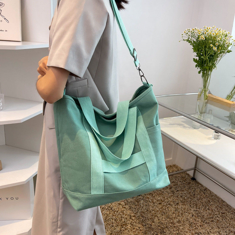 Custom Logo Kleur Eco Cotton Canvas Tote Schoudertas voor modeontwerp