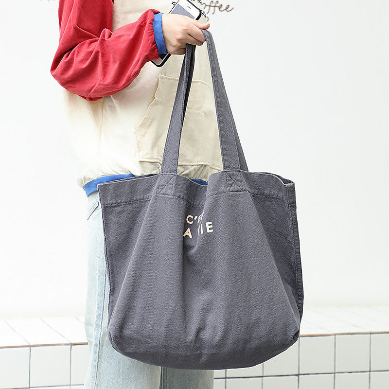 Eco Friendly Canvas Casual Tote Shoulder Shopping Bag met logo en patroon