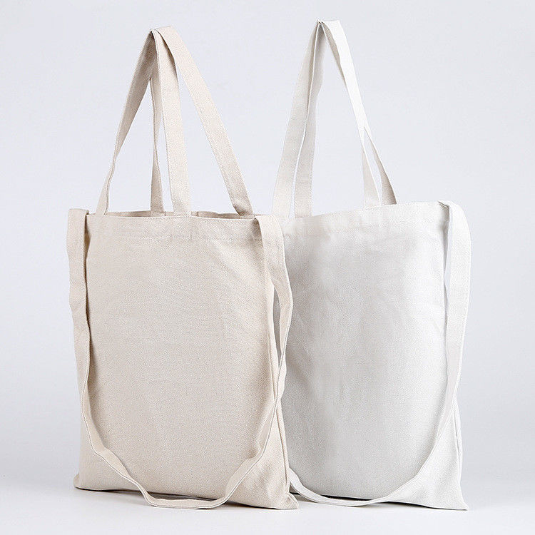 Gepersonaliseerde kleur Plain White Cotton Canvas herbruikbare winkeltok voor schoolleven