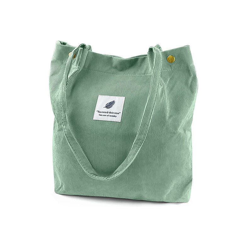 Handige Canvas Shoulder Corduroy Tote Bag voor werk Strand Lunch en reizen